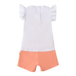 Sarabanda Completo 2 Pezzi T-Shirt-Shorts per Bambina 0B349XJ BIANCO/PESCA SARABANDA 