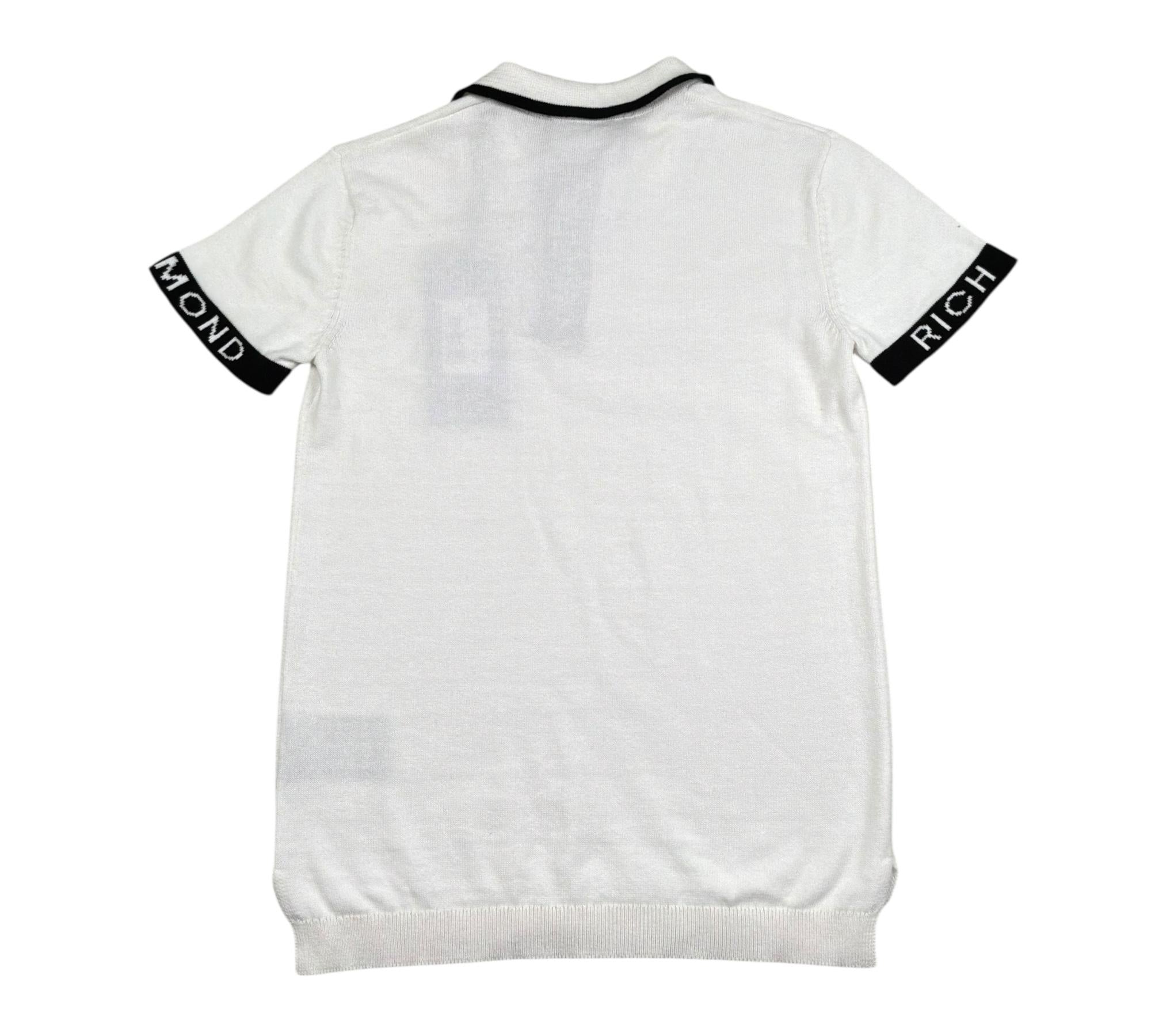 John Richmond Polo Mezza Manica Tinta Unita con Logo per Bambino RBP26147PO BIANCO JOHN RICHMOND 