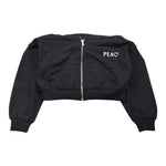 Please Felpa Tinta Unita con Zip E Cappuccio per Bambina LK20042G72 NERO PLEASE 