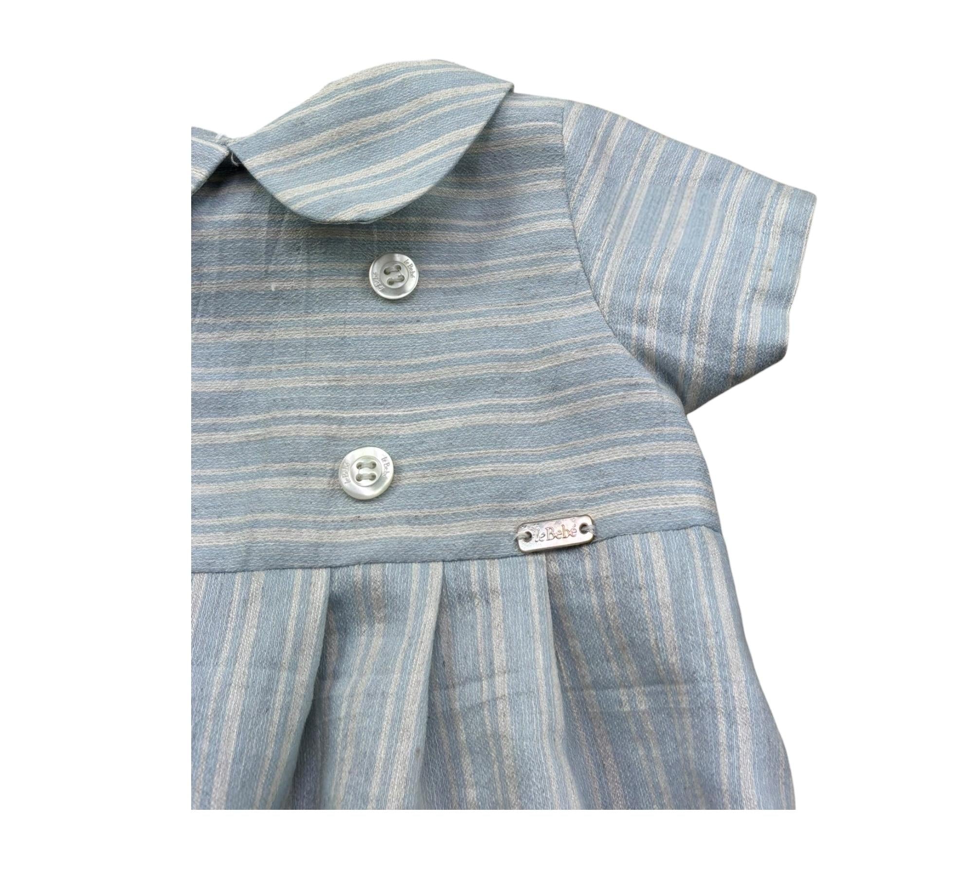 Le Bebe Pagliaccetto Mezza Manica Fantasia A Righe per Neonato LBB5333 AZZURRO LE BEBE 
