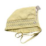 Paz Rodriguez Plain Hat With Yellow Embroidery For Baby Girl