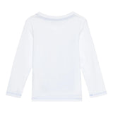 GUESS shirt girocollo tinta unita con stampa in contrasto Bianco per Bambino N4BI14I3Z14 BIANCO GUESS 