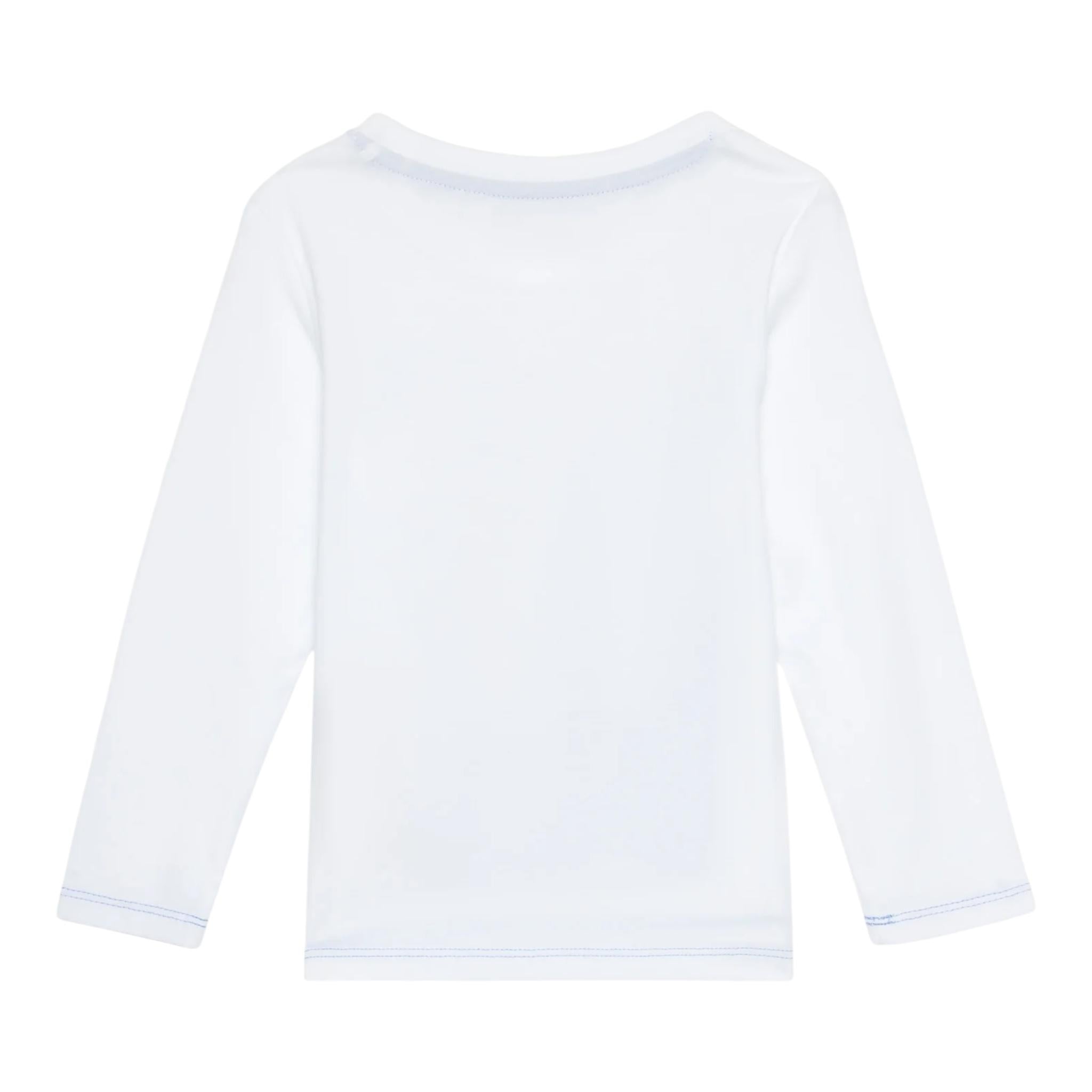 GUESS shirt girocollo tinta unita con stampa in contrasto Bianco per Bambino N4BI14I3Z14 BIANCO GUESS 
