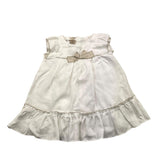 La Stupenderia Solid Color Sleeveless Dress With Contrasting Trim White For Newborn