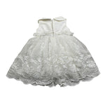 Colori Chiari Abito Giromanica tinta unita con Tulle Bianco per Neonata FN105765 BIANCO COLORI CHIARI 