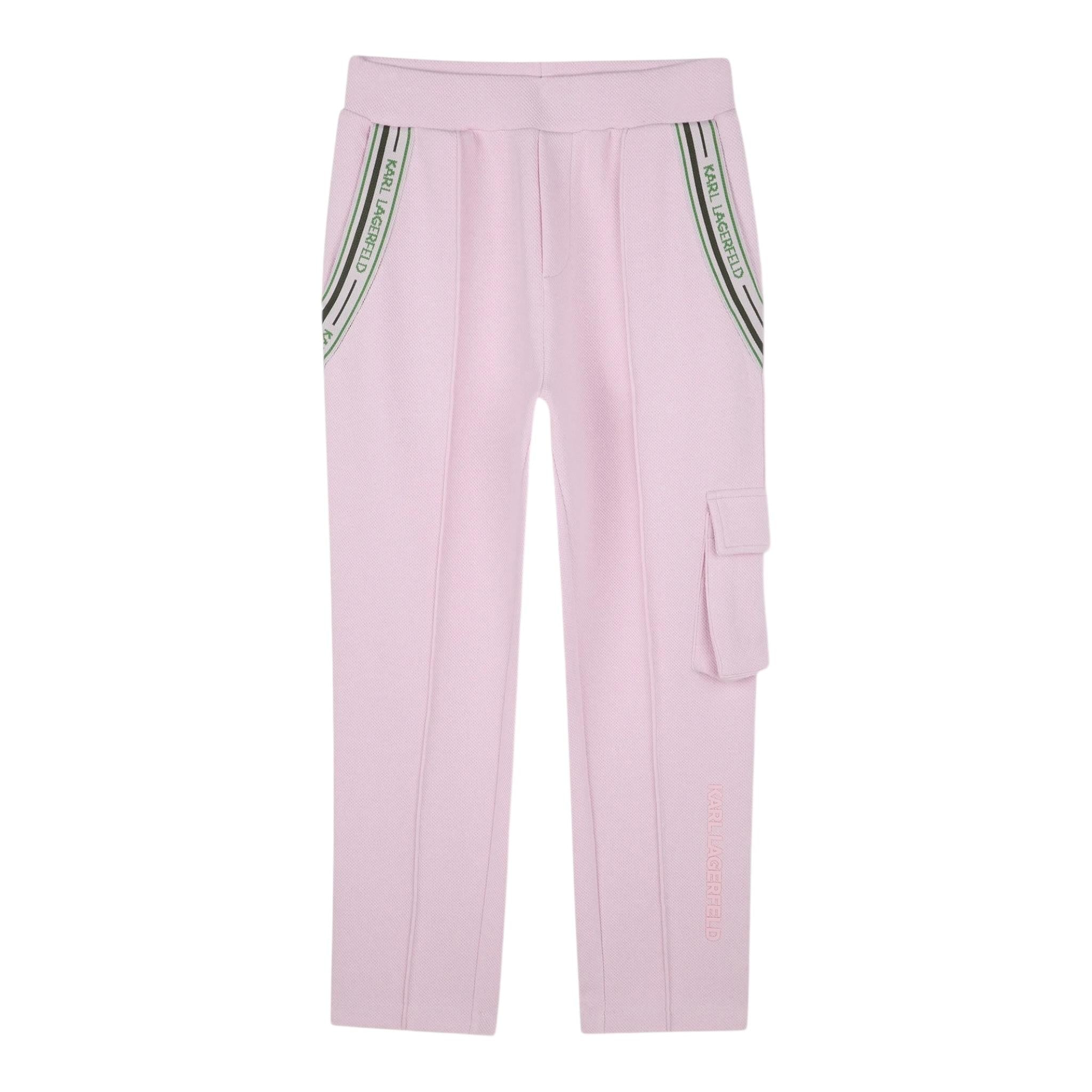 Karl Lagerfeld Pantalone Tuta Tinta Unita con Logo per Bambina Z30451 ROSA KARL LAGERFELD 