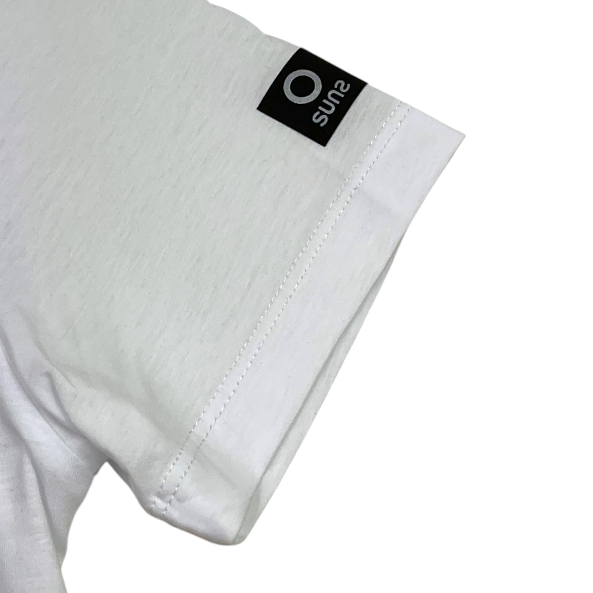 Suns  T-Shirt Tinta Unita Girocollo con Logo per Bambino TSS5115U BIANCO SUNS 