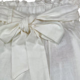 Mariuccia Plain Trousers with Belt Cream for Girls