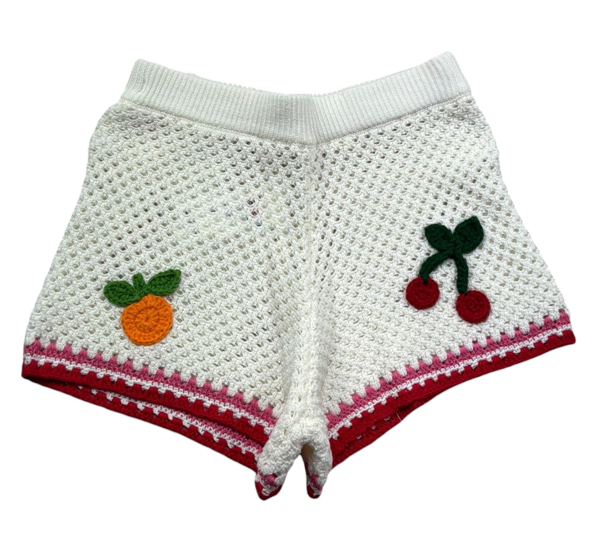 Saint Barth Short Tinta Unita con Trafori E Ricami per Bambina YVETTES PANNA SAINT BARTH 