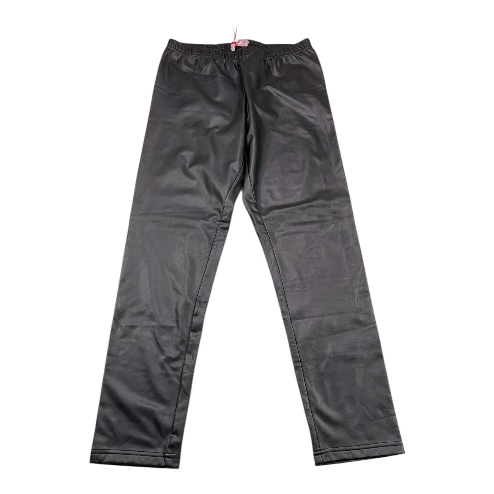 KAOS leggins in ecopelle tinta unita Nero per Bambina KS013 NERO KAOS 