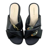 Florens Black Solid Color Slipper For Girls