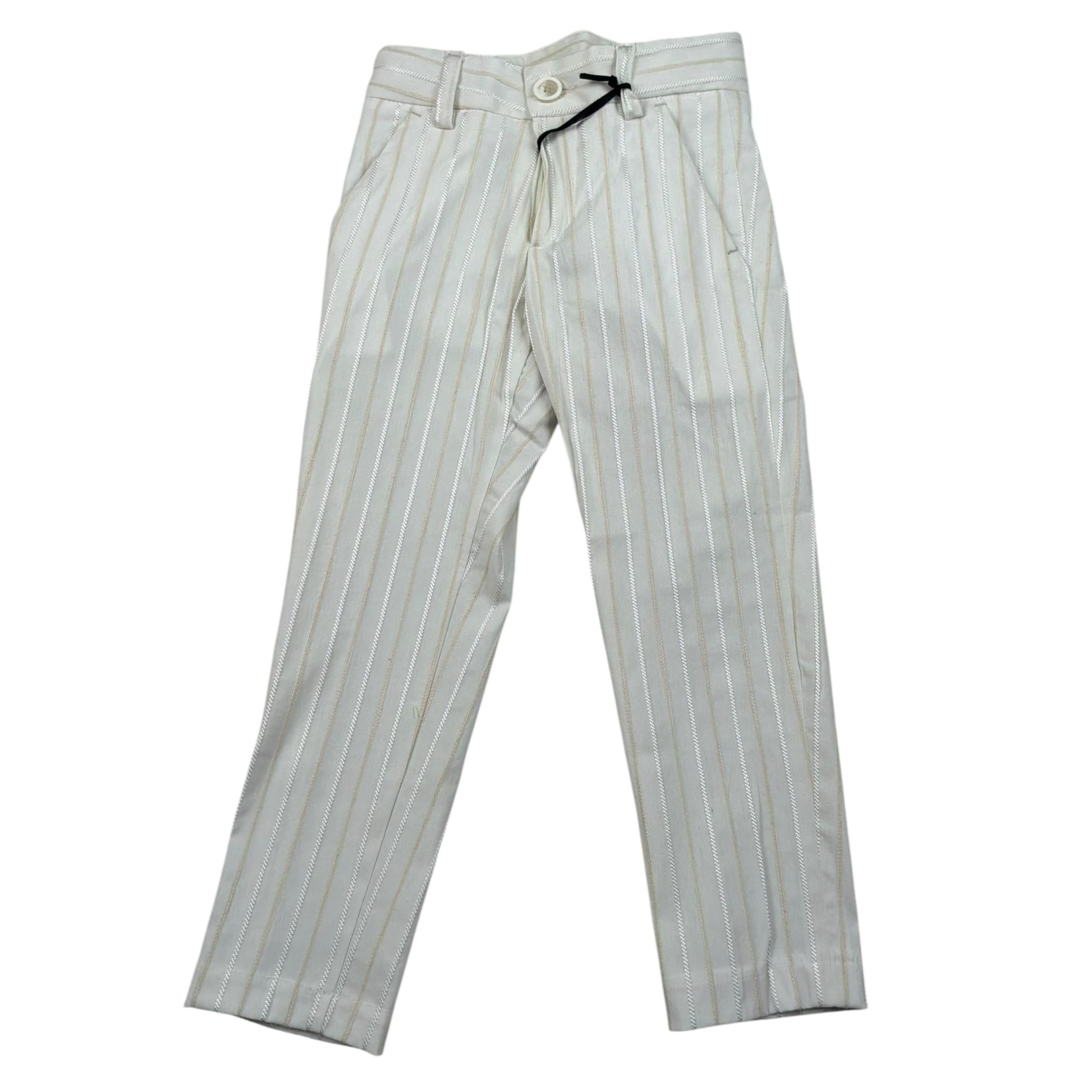 Emanuel Pris Pantalone Tinta Unita con Girovita Regolabile per Bambino EPT6200B PANNA EMANUEL PRIS 