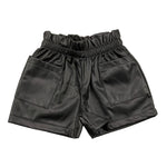 EMC short in ecopelle tinta unit con elastico in vita Nero per Bambina BZ7108 NERO EMC 
