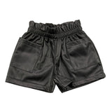 EMC short in ecopelle tinta unit con elastico in vita Nero per Bambina BZ7108 NERO EMC 