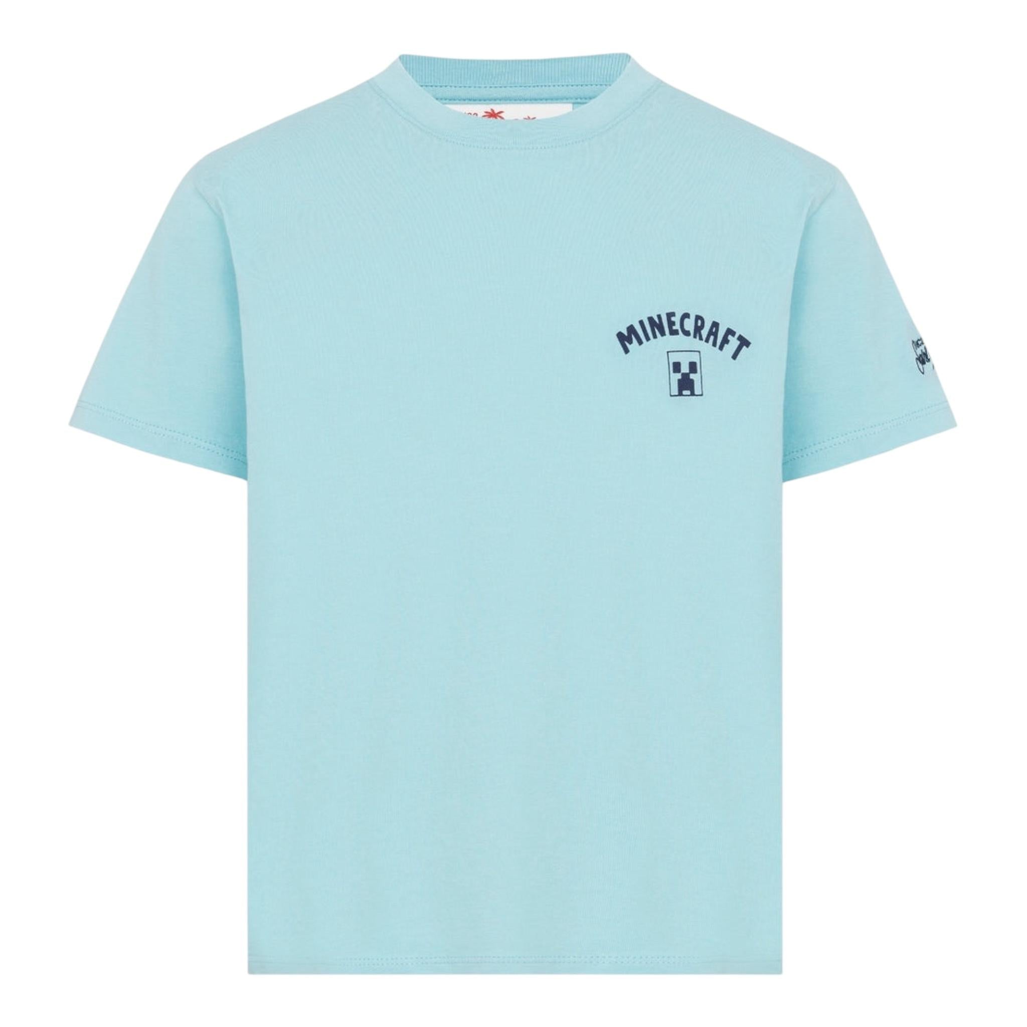 Saint Barth T-Shirt Girocollo Tinta Unita con Stampa per Bambino TSH0001045 AZZURRO SAINT BARTH 