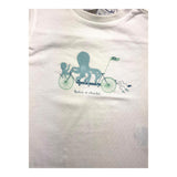 Tartine Et Chocolat Solid Color Crew Neck T-Shirt With Contrast Print White For Newborns