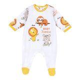 Chicco Long Sleeve Onesie Tiger Plain With Contrasting Prints White For Newborn