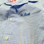 Saint Barth Camicia Bicolore con Fantasia A Righe per Bambino 00867L BIANCO/AZZURRO SAINT BARTH 