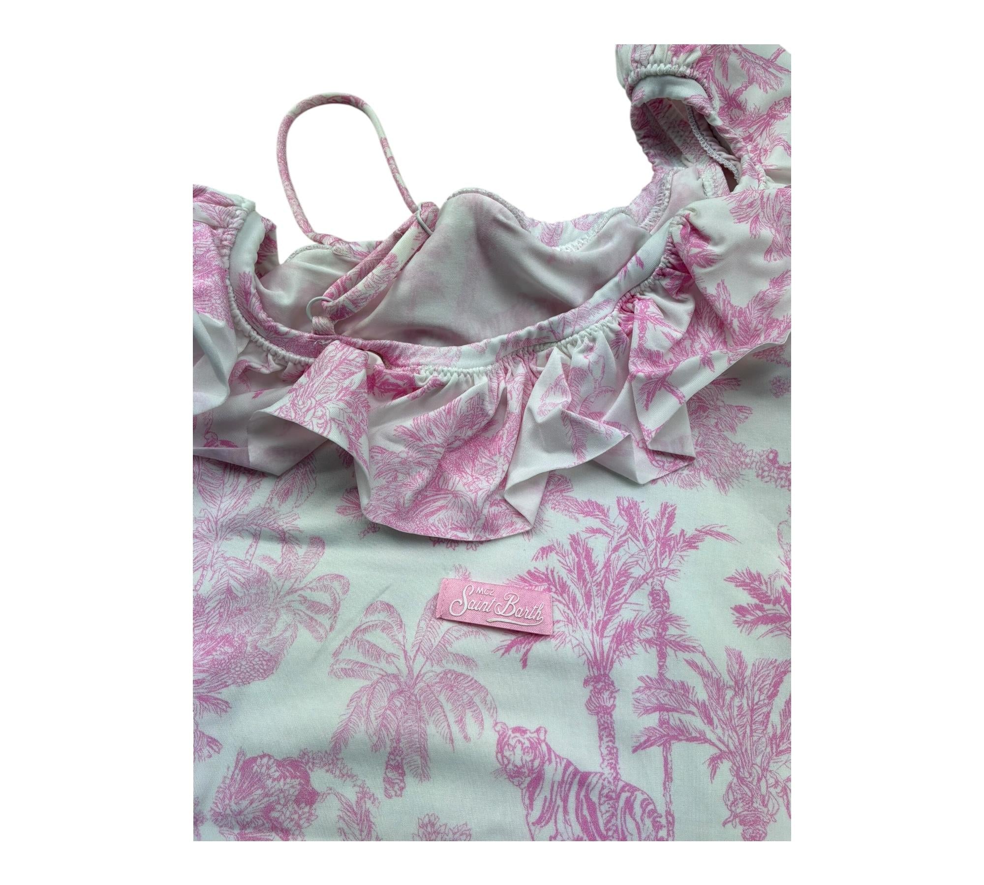 Saint Barth Costume Intero Monospalla Tinta Unita per Bambina CARIN1 BIANCO SAINT BARTH 