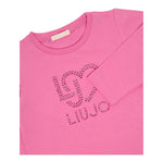 LIU JO shirt girocollo tinta unita con stampa Rosa per Neonata KF4029N ROSA LIU JO 