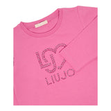 LIU JO shirt girocollo tinta unita con stampa Rosa per Neonata KF4029N ROSA LIU JO 