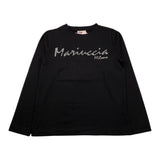 LIU JO shirt girocollo tinta unita con stampa brillantinata Nero per Bambina MBFW23T209 NERO LIU JO 