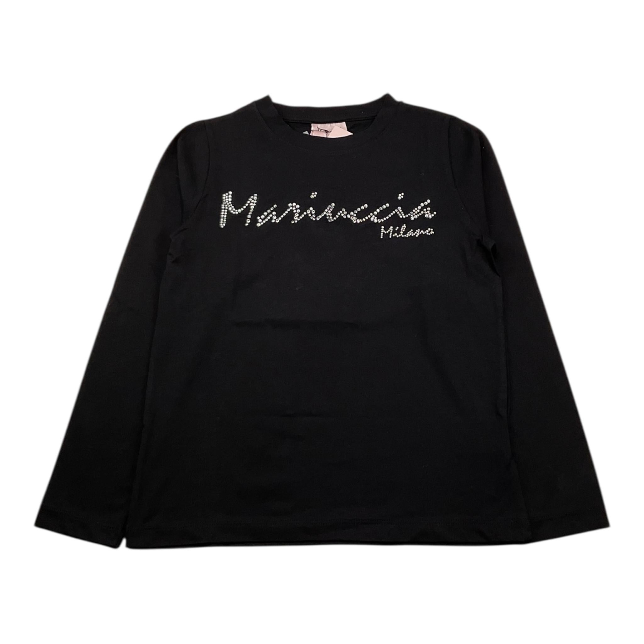 LIU JO shirt girocollo tinta unita con stampa brillantinata Nero per Bambina MBFW23T209 NERO LIU JO 