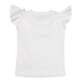 Monnalisa T-Shirt Girocollo Tinta Unita con Stampa per Bambina 11E613 BIANCO MONNALISA 