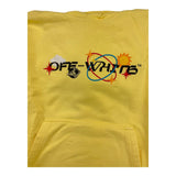 Off-White Solid Color Hoodie With Print Yellow For Boys