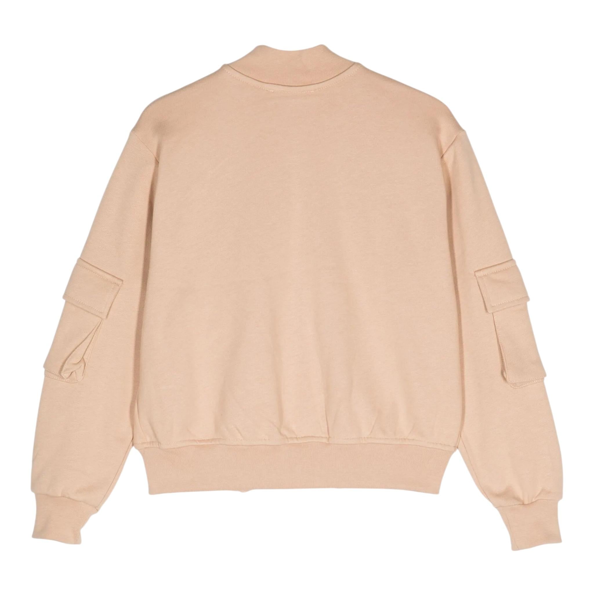 MSGM felpa cn zip tinta unita e stampa Beige per Bambino F4MSJUB074 BEIGE MSGM 