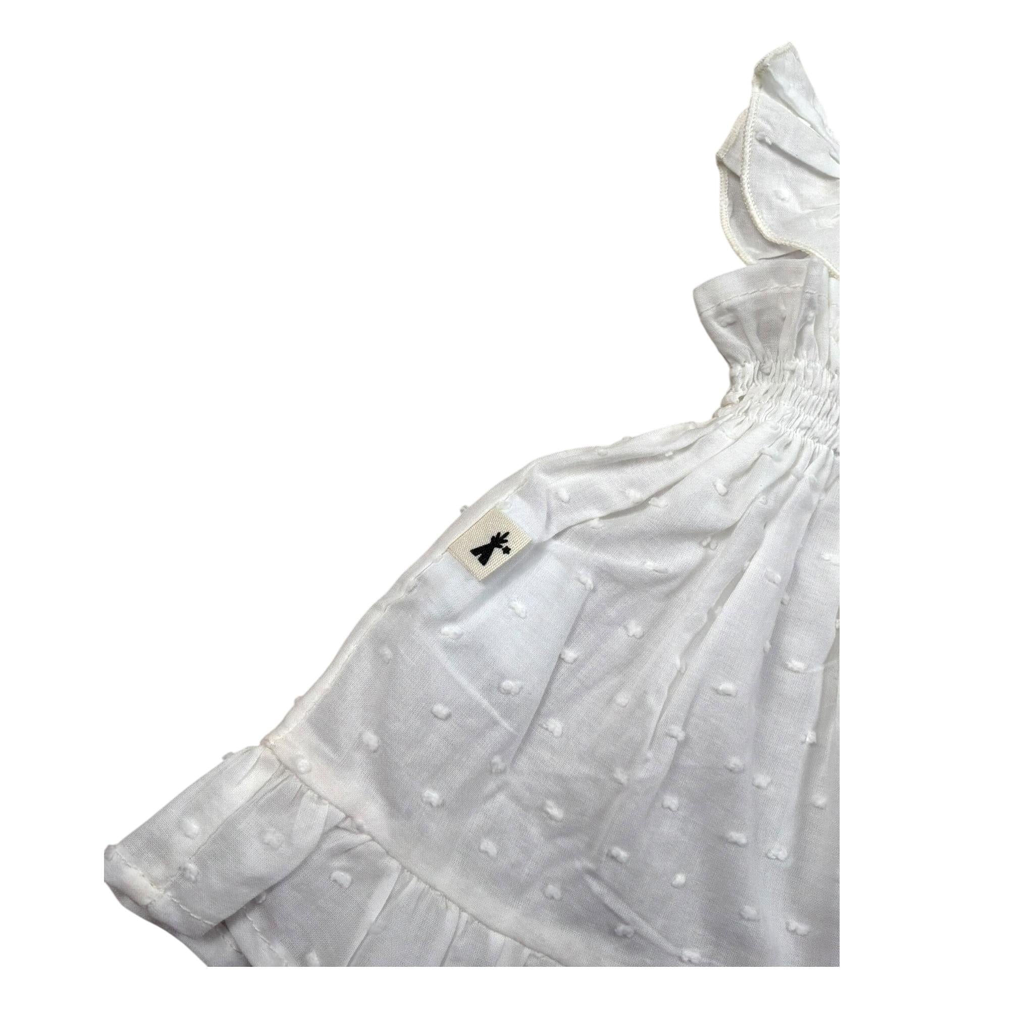 Petit Indi Completo 2 Pezzi Camicia-Culotte per Neonata SS25B09233 BIANCO PETIT INDI 