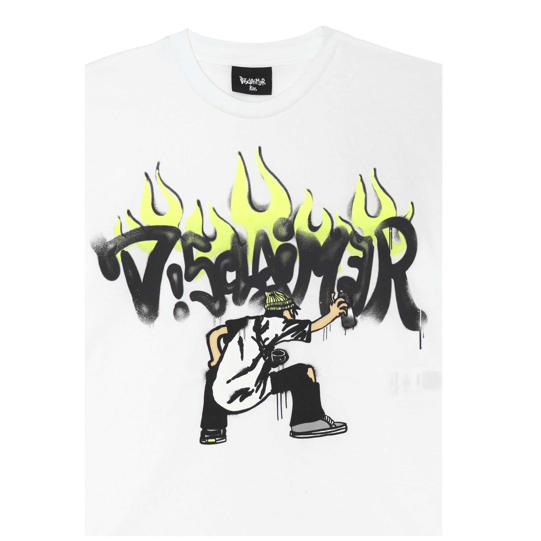Disclaimer T-Shirt Girocollo tinta unita con Stampe Bianco per Bambino 25EDK58419XX BIANCO DISCLAIMER 