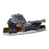 Colors Of California Solid Color Sandals With Blue Buckles For Girls