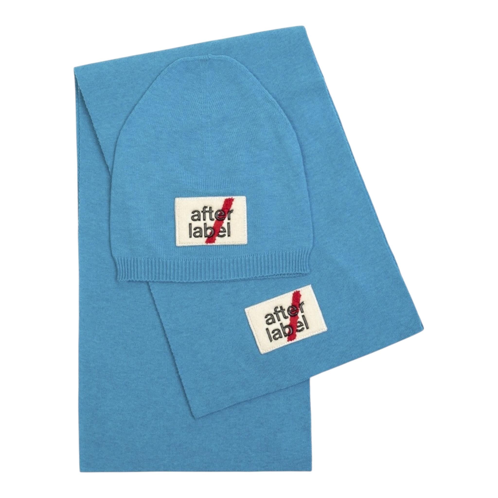 AFTER LABEL set sciarpa-cappello tinta unita Azzurro per Bambino 34UXSET00010 AZZURRO AFTER LABEL 