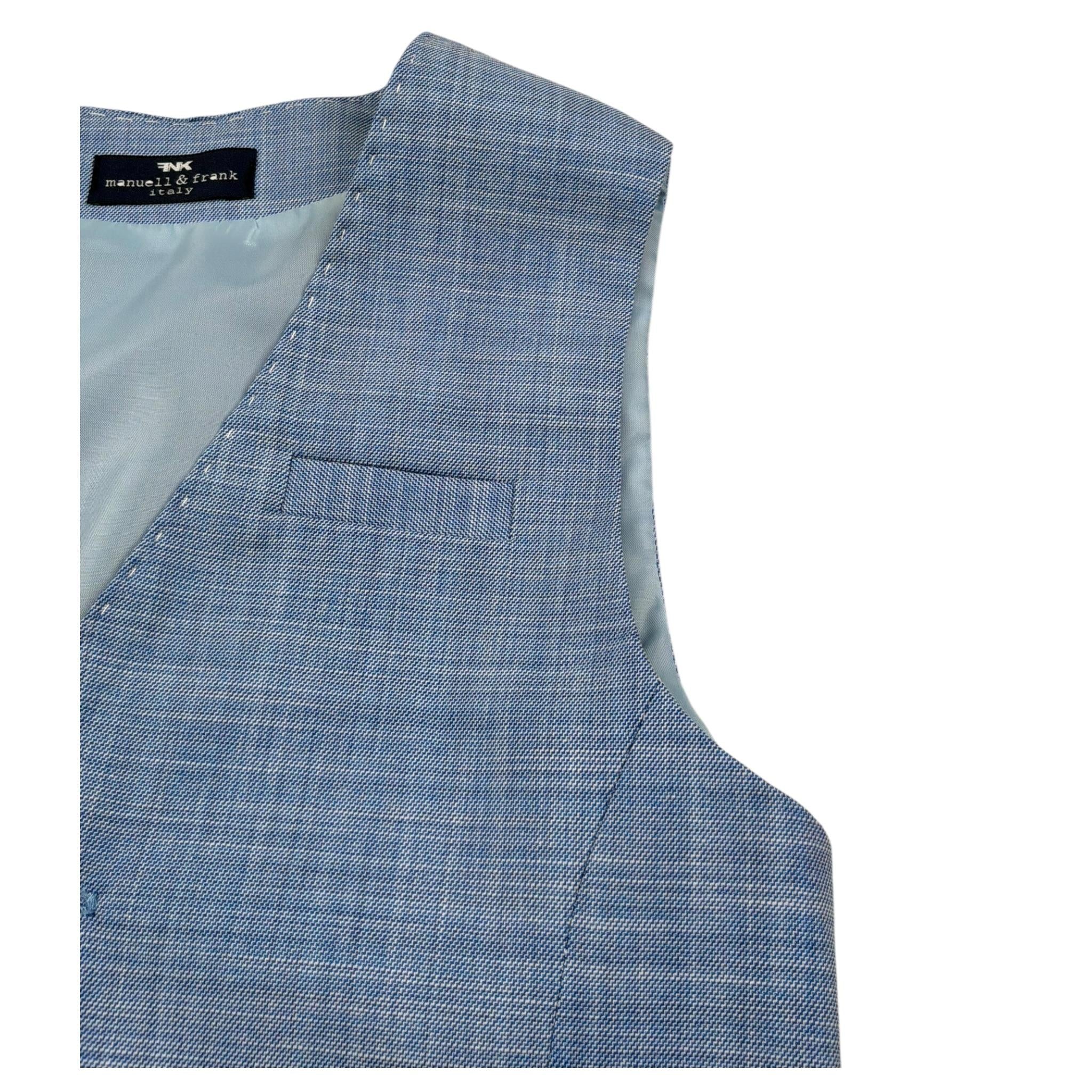 Manuell & Frank Gilet Tinta Unita per Bambino MF5247B AZZURRO MANUELL & FRANK 