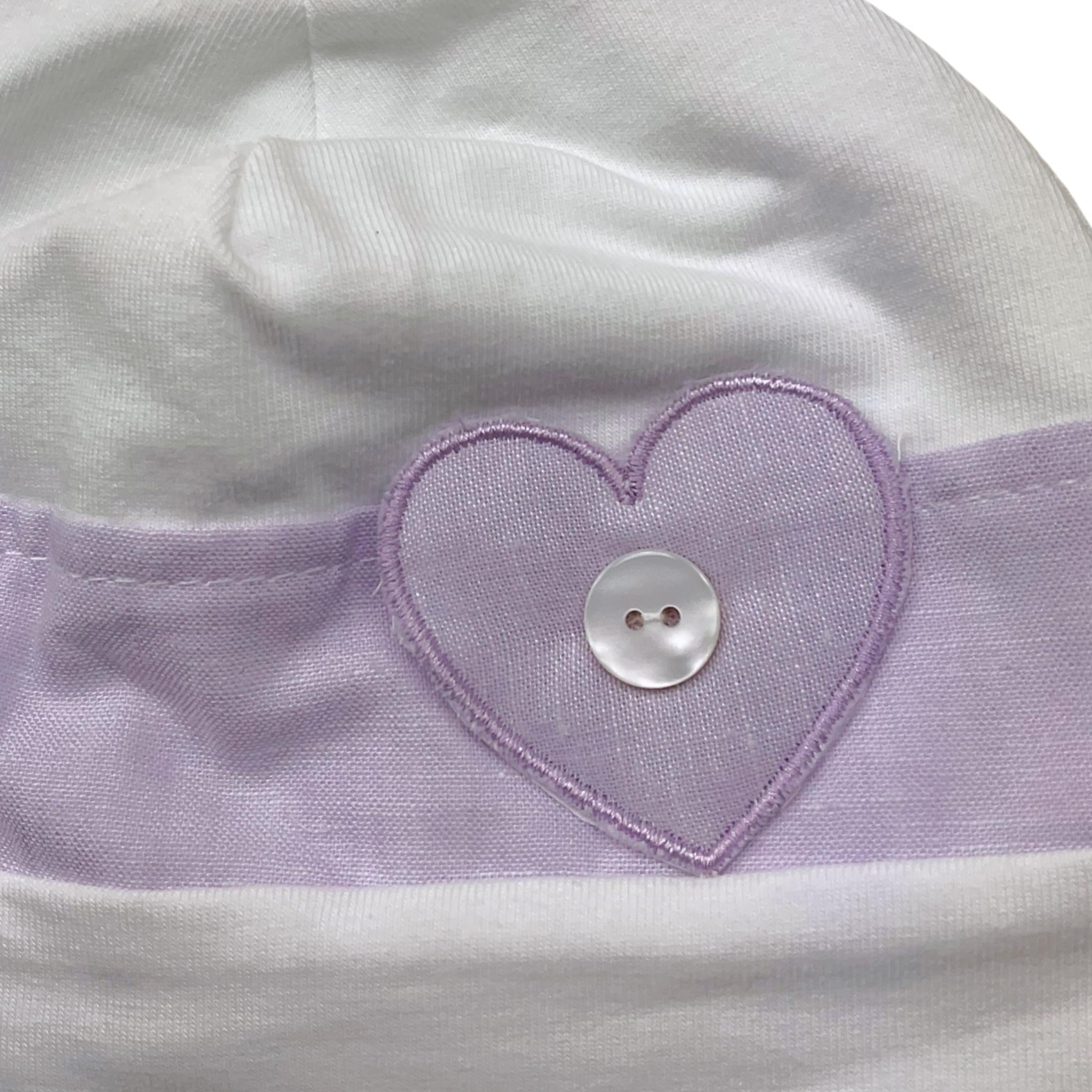 I Delfi Cappello Bicolore con Stampa per Neonata 25P5064 BIANCO/LILLA I DELFI 