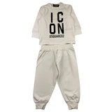 DSQUARED2 completo 2 pezzi shirt-pantalone tuta tinta unita Bianco per Neonato DQ2059 BIANCO DSQUARED2 