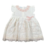 Juliana Abito tinta unita con Ricami Panna per Neonata 25143 PANNA JULIANA 