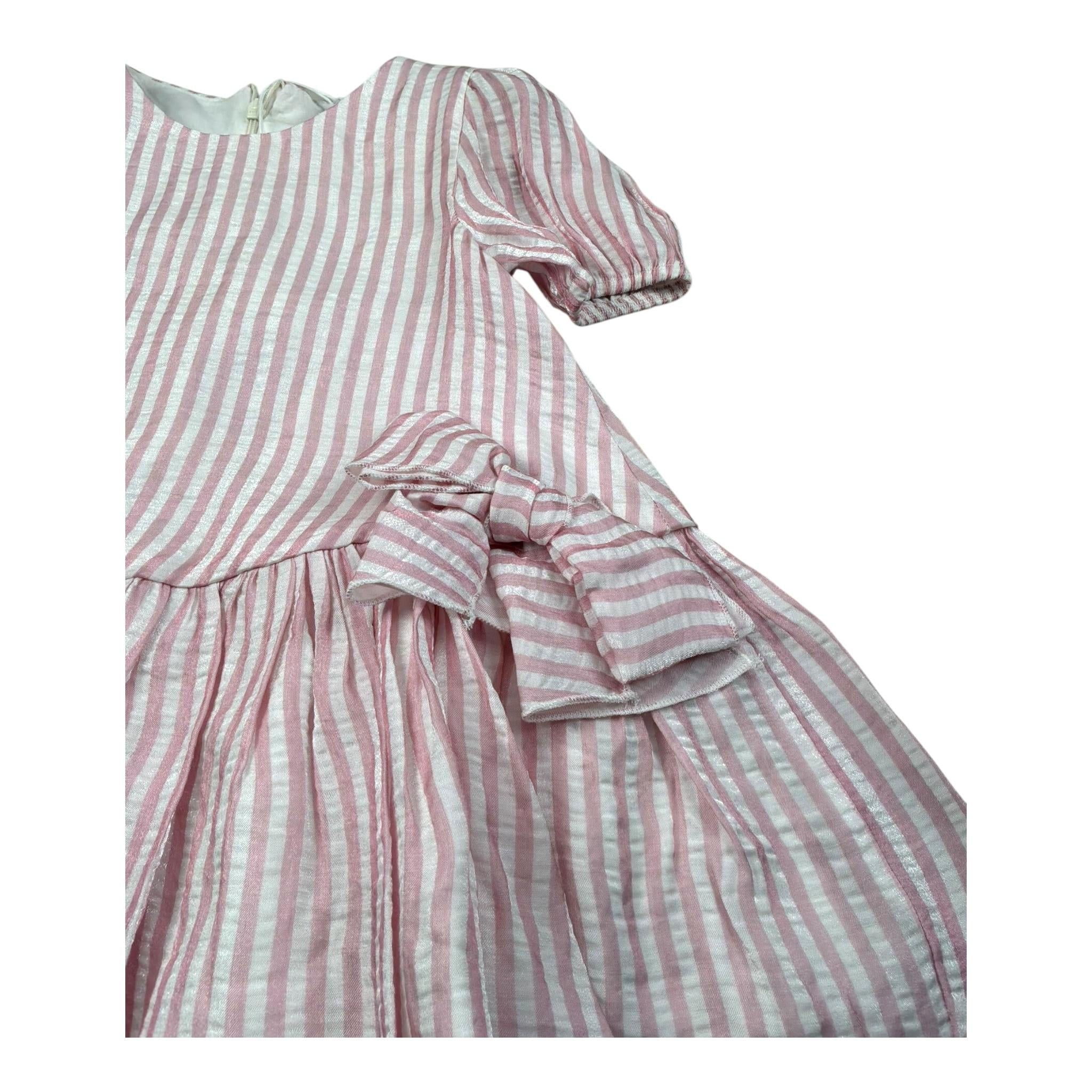M+E' Abito Mezza Manica Fantasia A Righe per Bambina UE1820 BIANCO/ROSA M+E' 