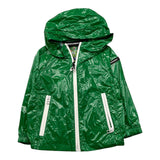 Freedomday Shiny Solid Color Jacket With Hood Green For Kids