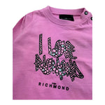 John Richmond Shirt Girocollo Tinta Unita con Logo per Neonata RIP26048TS ROSA JOHN RICHMOND 