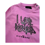 John Richmond Shirt Girocollo Tinta Unita con Logo per Neonata RIP26048TS ROSA JOHN RICHMOND 