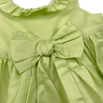 Little Bear Abito Giromanica Tinta Unita con Fiocco per Bambina 8200 VERDE LITTLE BEAR 