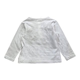 Petit Indi Polo Long Sleeve Solid Color White For Baby
