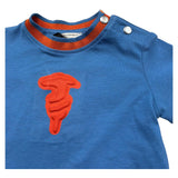 Trussardi T-Shirt Girocollo Tinta Unita con Stampa per Neonato TIP26088TS BLU TRUSSARDI 