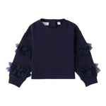 SARABANDA felpa tinta unita con tulle Blu per Bambina A301 BLU SARABANDA 