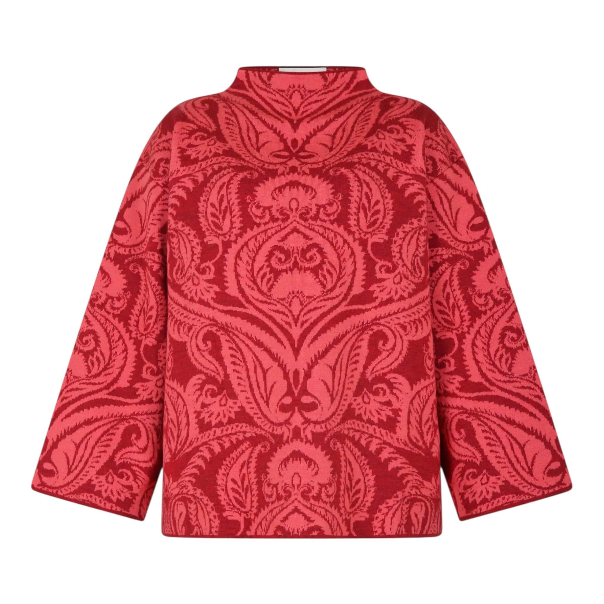 ETRO maglia tinta unita mezzo collo con fantasia Rosso per Bambina GV2A77X ROSSO ETRO 
