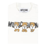 MOSCHINO felpa chiusa girocollo tinta unita con stampa in contrasto Bianco per Neonata M8F04Q BIANCO MOSCHINO 