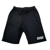 Dsquared2 Bermuda Tuta Tinta Unita con Logo per Bambino DQ03B3 NERO DSQUARED2 