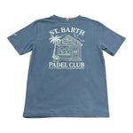 Saint Barth T-Shirt Girocollo Tinta Unita con Stampa per Bambino 00386L AZZURRO SAINT BARTH 